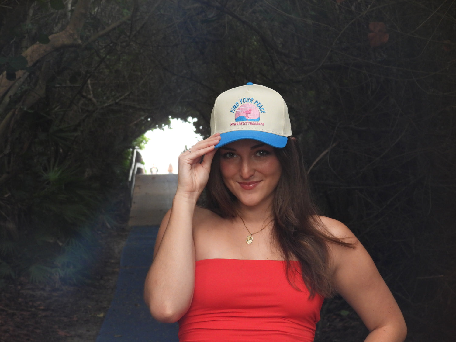 Pretty Girl wearing mindfulness hat