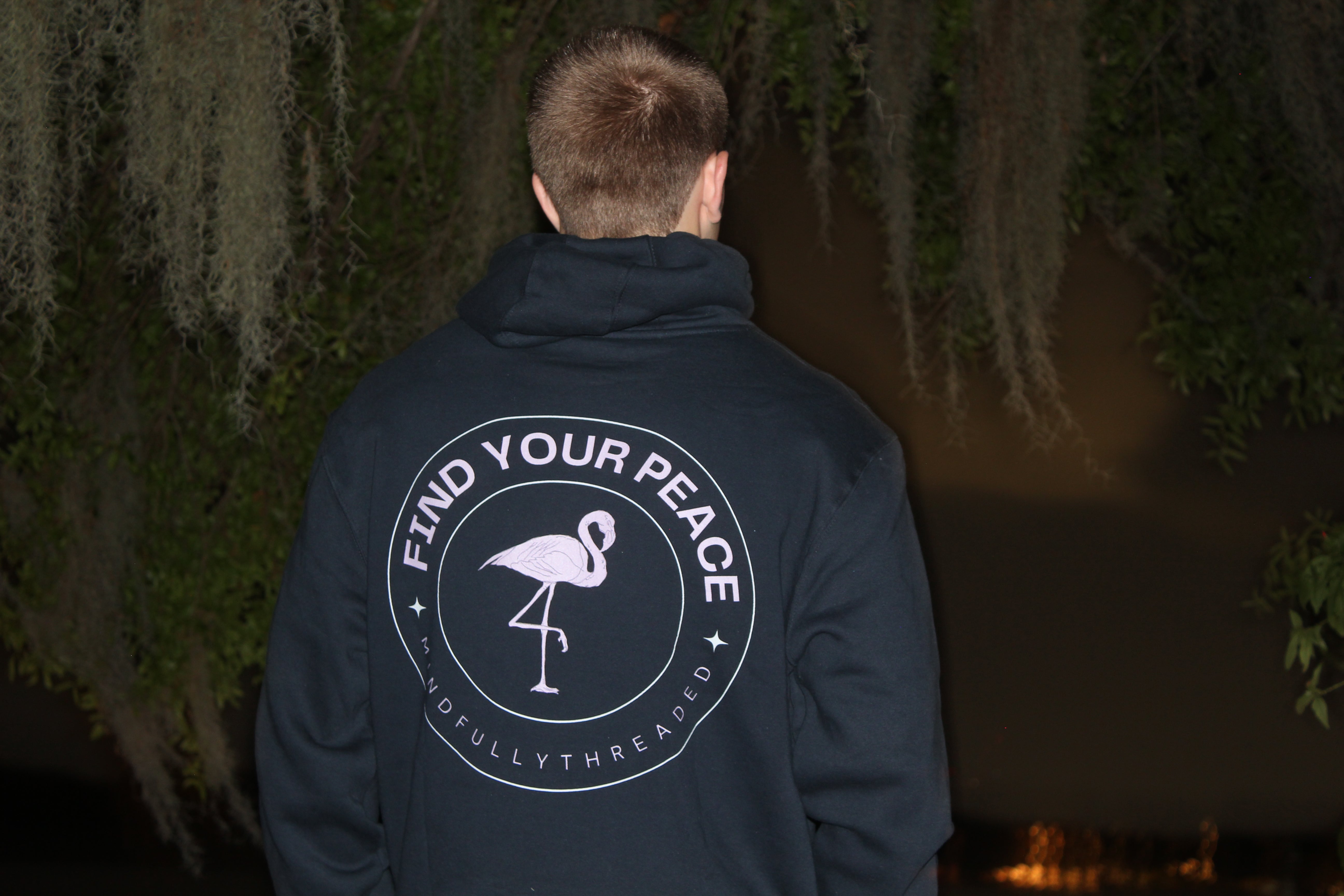 Flamingo blossom mens hoodie online